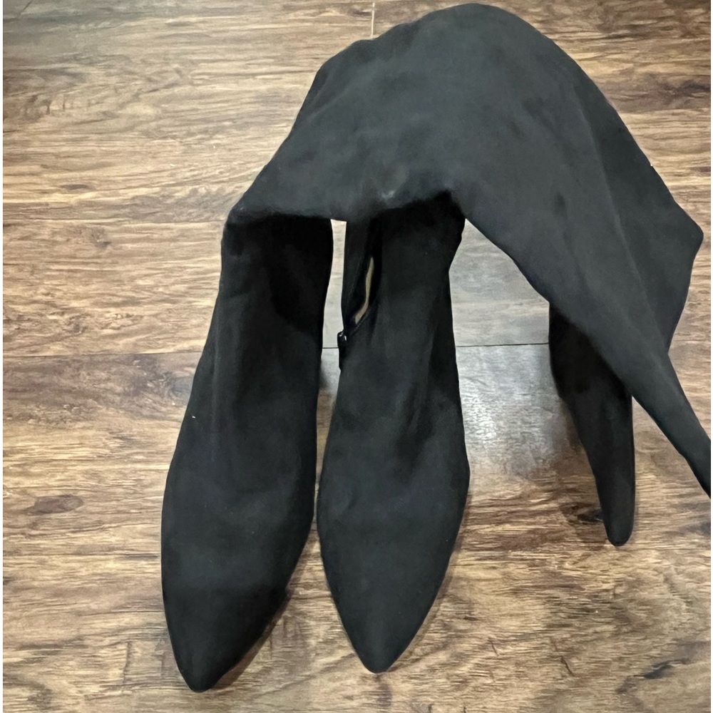 14th & Union Black Faux Suede Knee High Boots Sz. 9‎